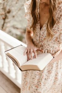 woman reading bible